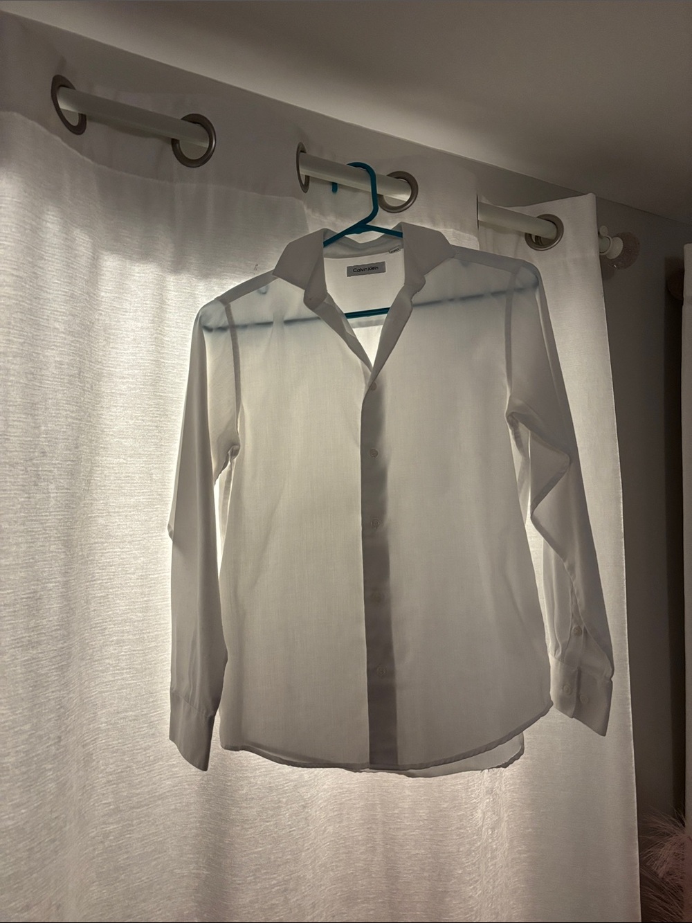 Calvin Klein White Button-Up Collared Shirt
